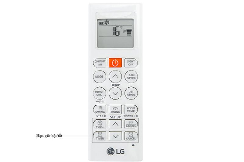 hẹn giờ bật tắt máy lạnh lg