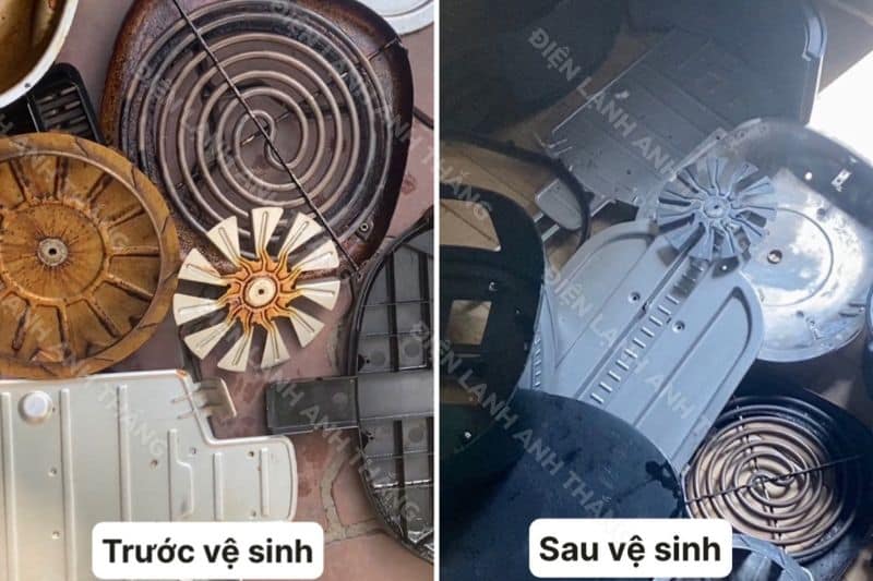 Hình ảnh vệ sinh nồi chiên không dầu tại Điện lạnh Anh Thắng