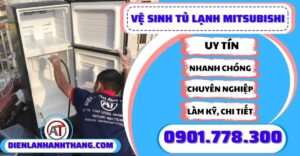 Vệ sinh tủ lạnh mitsubishi - Điện lạnh Anh Thắng