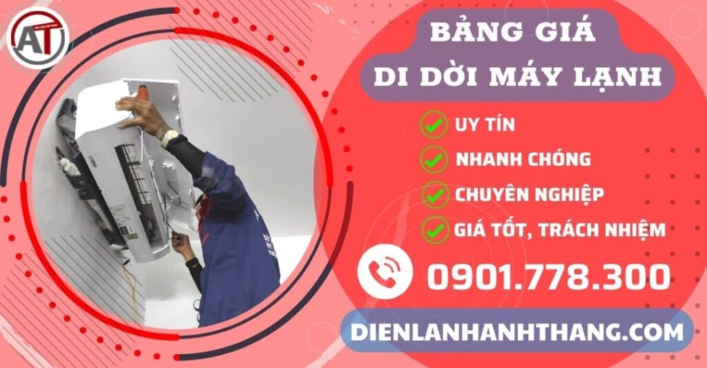 Bảng giá di dời máy lạnh Điện lạnh Anh Thắng