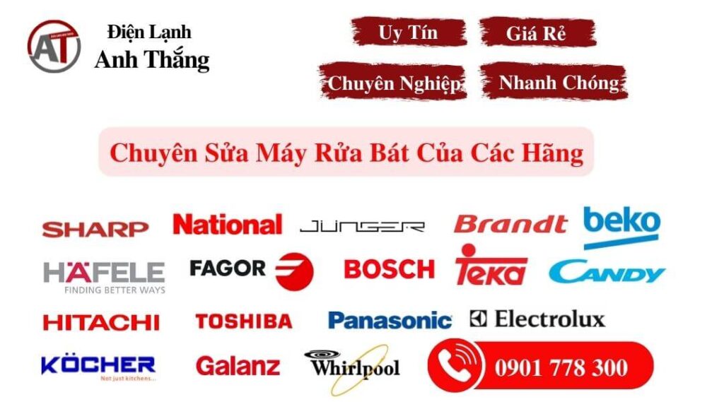 Chuyên sửa máy rửa bát tất cả các hãng Điện lạnh Anh Thắng