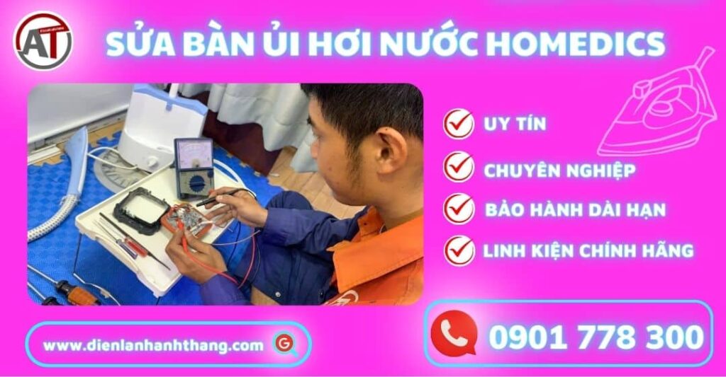 Sửa bàn ủi hơi nước Homedics Điện lạnh Anh Thắng