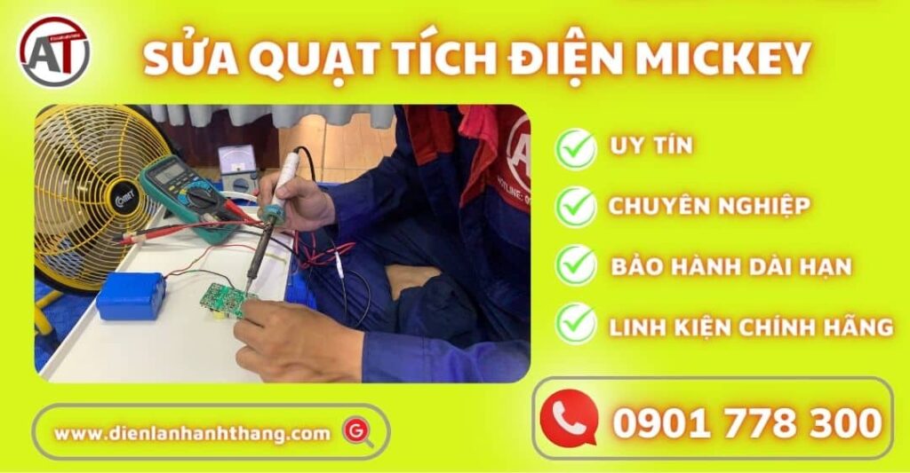 sửa quạt tích điện mickey Điện lạnh Anh Thắng