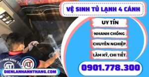 Vệ sinh tủ lạnh 4 cánh Điện lạnh Anh Thắng