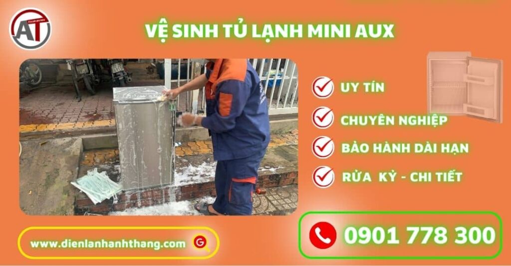 Vệ sinh tủ lạnh mini Aux Điện lạnh Anh Thắng
