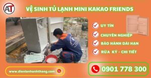 Vệ sinh tủ lạnh mini Kakao friends Điện lạnh Anh Thắng