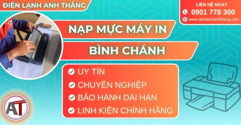 Nạp mực máy in Bình chánh Điện lạnh Anh Thắng