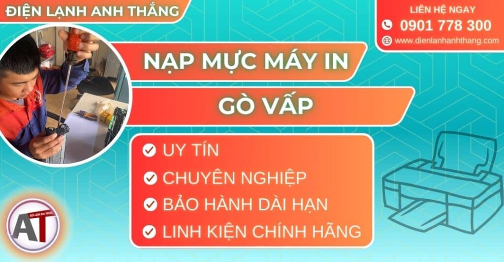 Nạp mực máy in Gò vấp Điện lạnh Anh Thắng