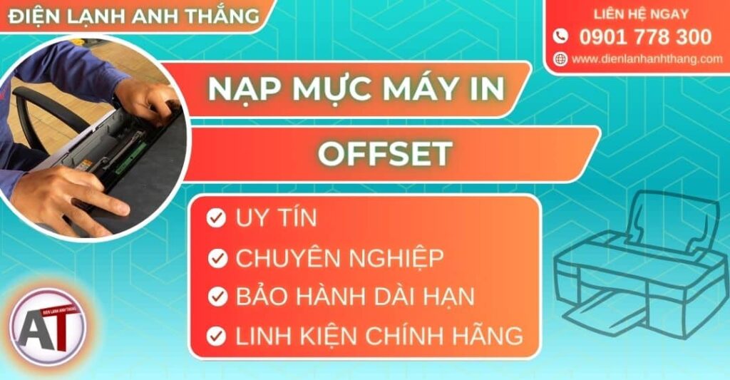 Nạp mực máy in Offset Điện lạnh Anh Thắng