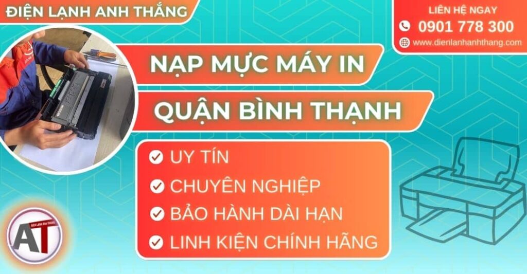 Nạp mực máy in quận Bình thạnh Điện lạnh Anh Thắng