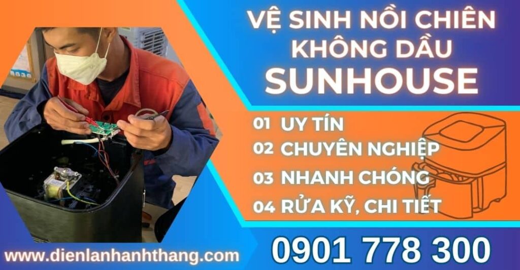 vệ sinh nồi chiên không dầu Sunhouse Điện lạnh Anh Thắng