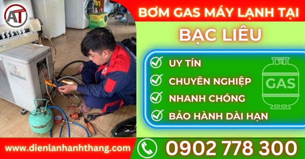 Bơm gas máy lạnh tại Bạc liêu Điện lạnh Anh Thắng