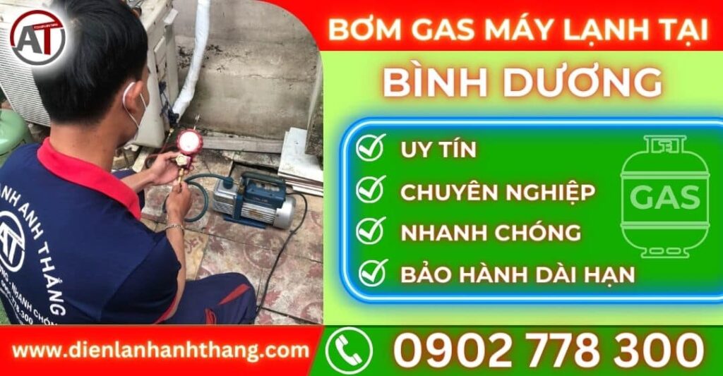Bơm gas máy lạnh tại Bình dương Điện lạnh Anh Thắng