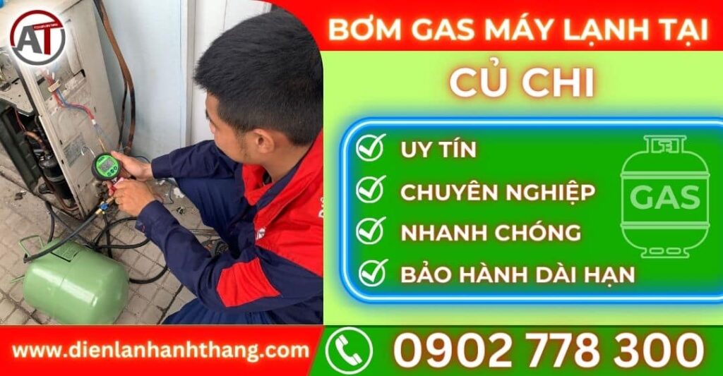 Bơm gas máy lạnh tại Củ chi Điện lạnh Anh Thắng
