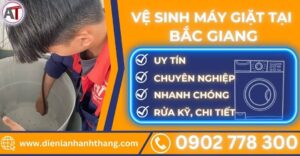 Vệ sinh máy giặt tại Bắc giang Điện lạnh Anh Thắng