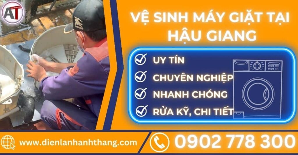 Vệ sinh máy giặt tại Hậu giang Điện lạnh Anh Thắng