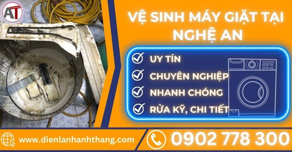 Vệ sinh máy giặt tại Nghệ an Điện lạnh Anh Thắng