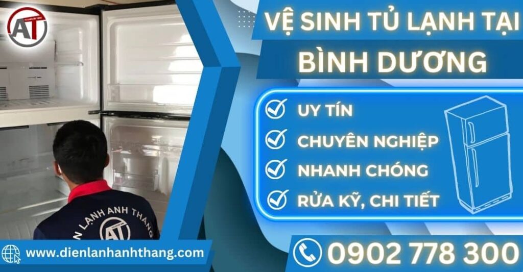 Vệ sinh tủ lạnh tại Bình dương Điện lạnh Anh Thắng