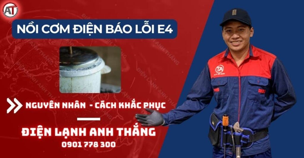 Nồi cơm điện báo lỗi e4 Điện lạnh Anh Thắng