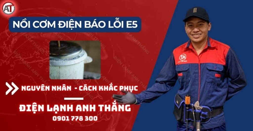 Nồi cơm điện báo lỗi e5 Điện lạnh Anh Thắng