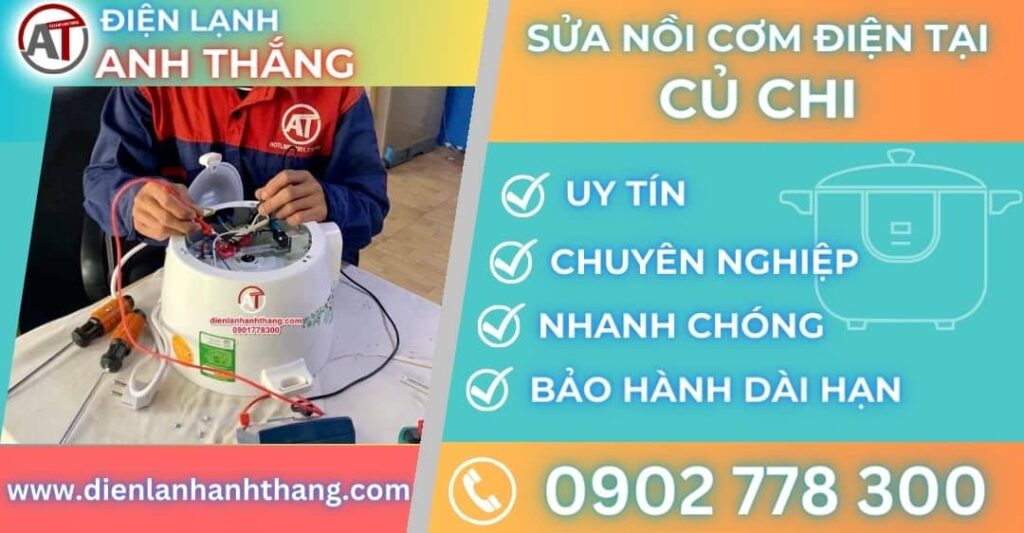 Sửa nồi cơm điện tại Củ Chi Điện lạnh Anh Thắng