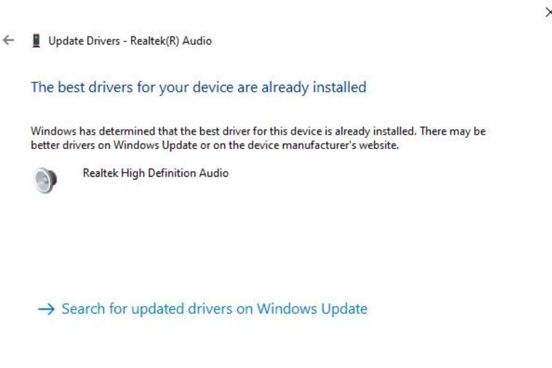 The best driver for your device are already installed