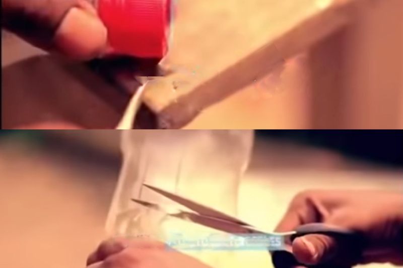 cắt đầu và đáy chai nhựa