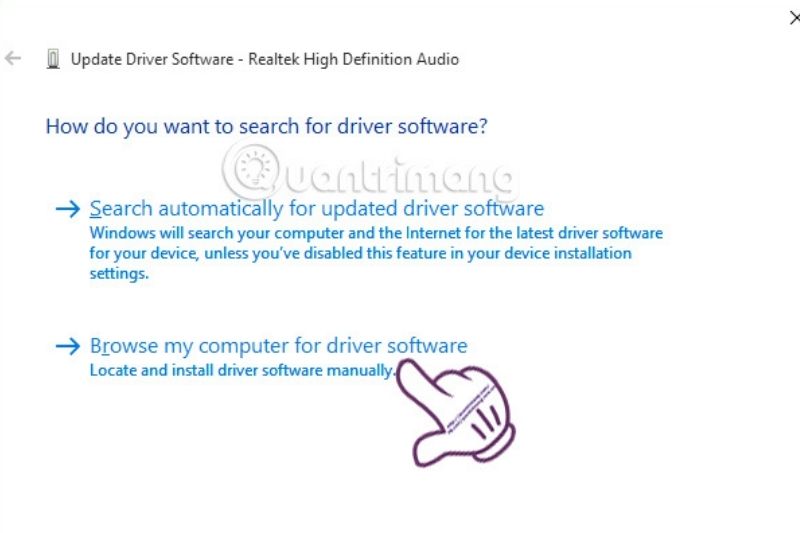 chọn Browse my computer for driver software