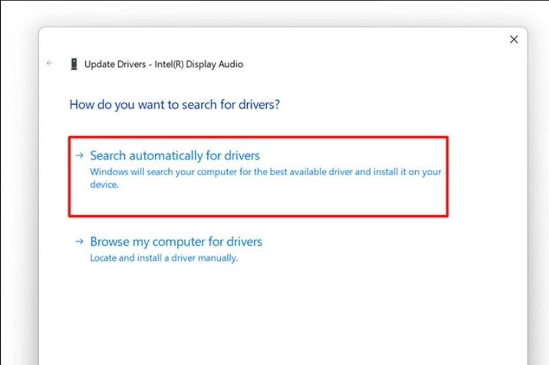 chọn Search automatically for drivers