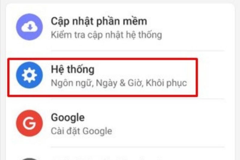chọn hệ thống