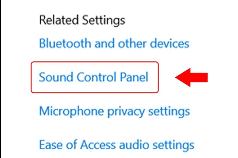 chọn sound control pannel