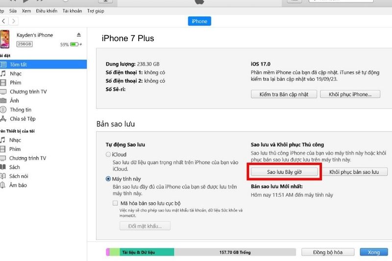 khôi phục cài đặt gốc cho iphone 7 plus