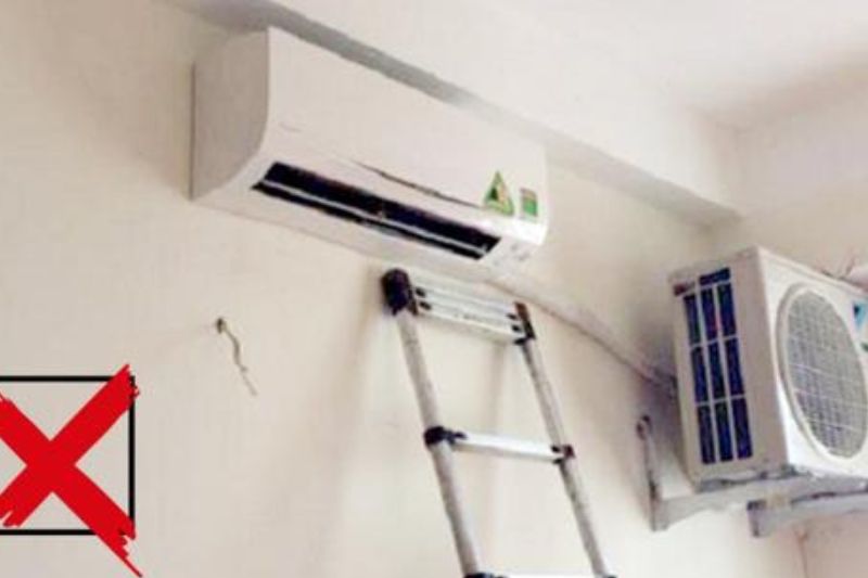 lắp máy lạnh sai vị trí