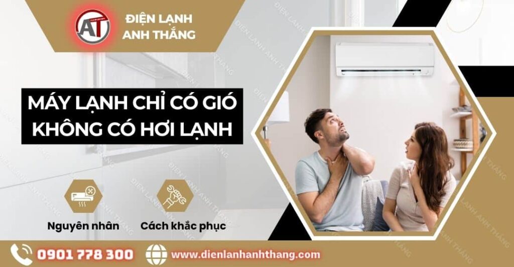 máy lạnh chỉ có gió không có hơi lạnh Điện lạnh Anh Thắng