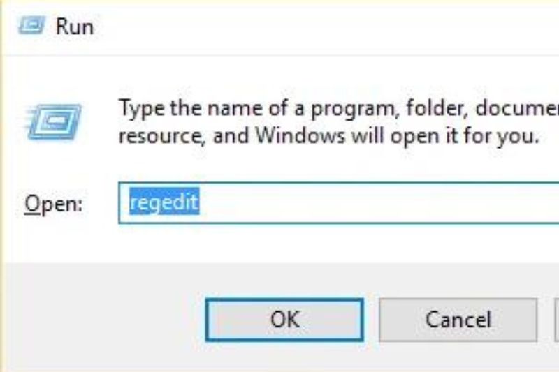 nhập regedit