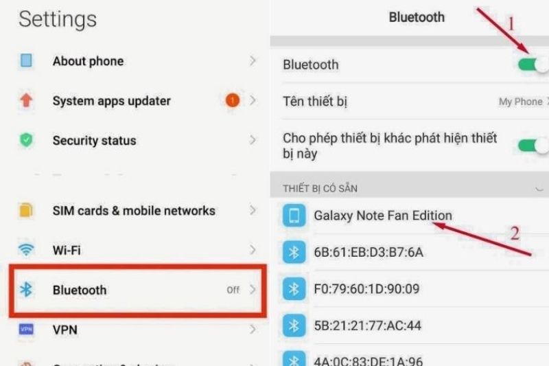 tắt bluetooth điện thoại