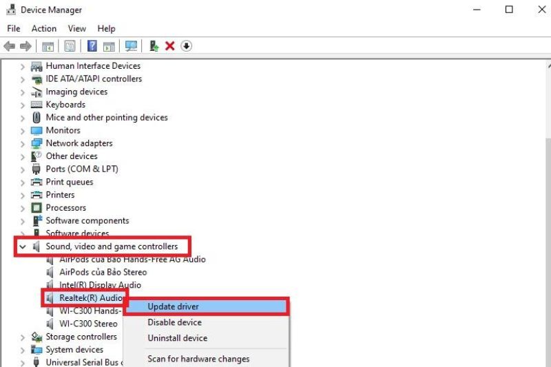 update realtek audio