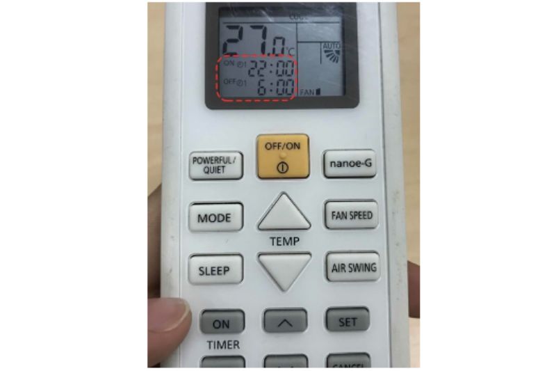 hẹn giờ máy lạnh panasonic