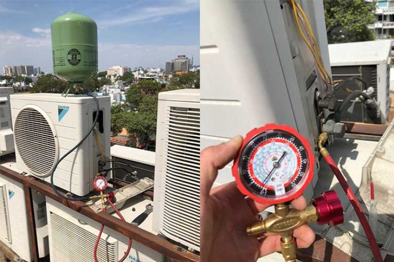 máy lạnh cần bơm ga không