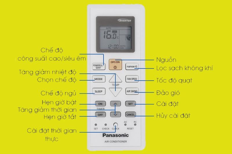 remote máy lạnh panasonic inverter