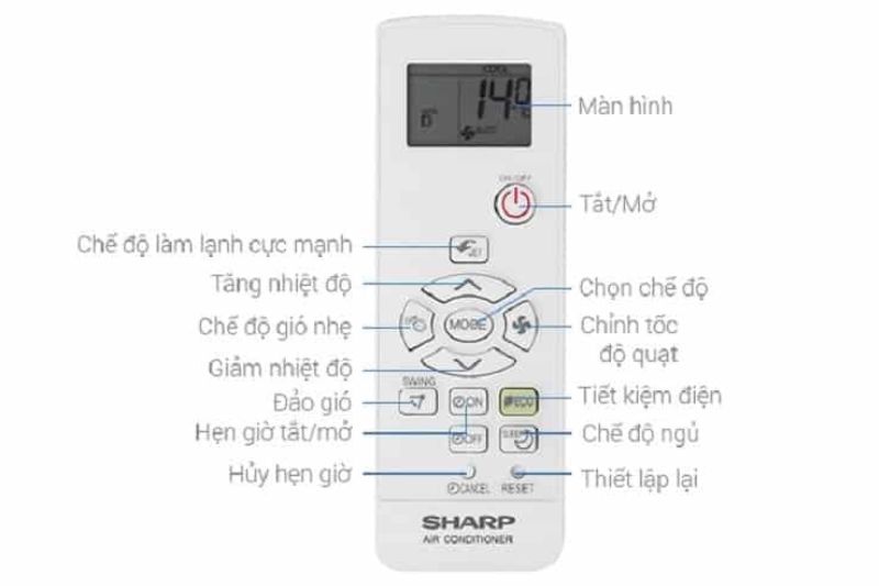 remote máy lạnh sharp