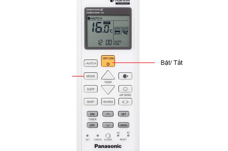 bật máy lạnh panasonic