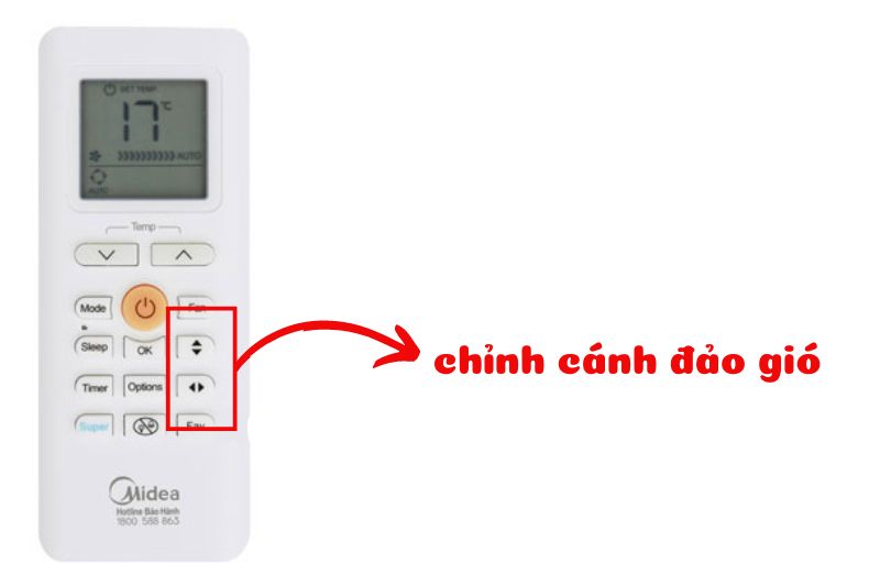 chỉnh cánh đảo gió
