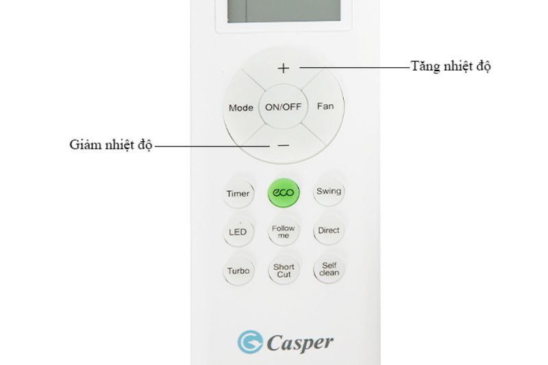 chỉnh nhiệt độ máy lạnh casper