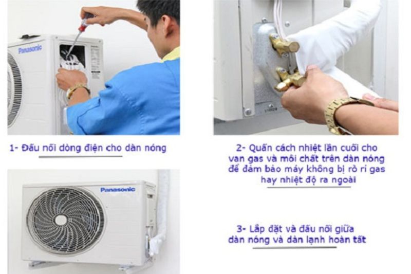 đấu nối điện cho dàn nóng