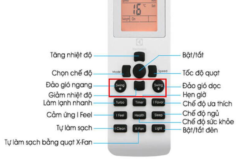điều chỉnh hướng gió electrolux