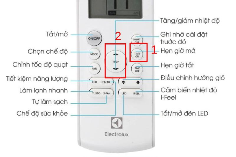 hẹn giờ bật electrolux