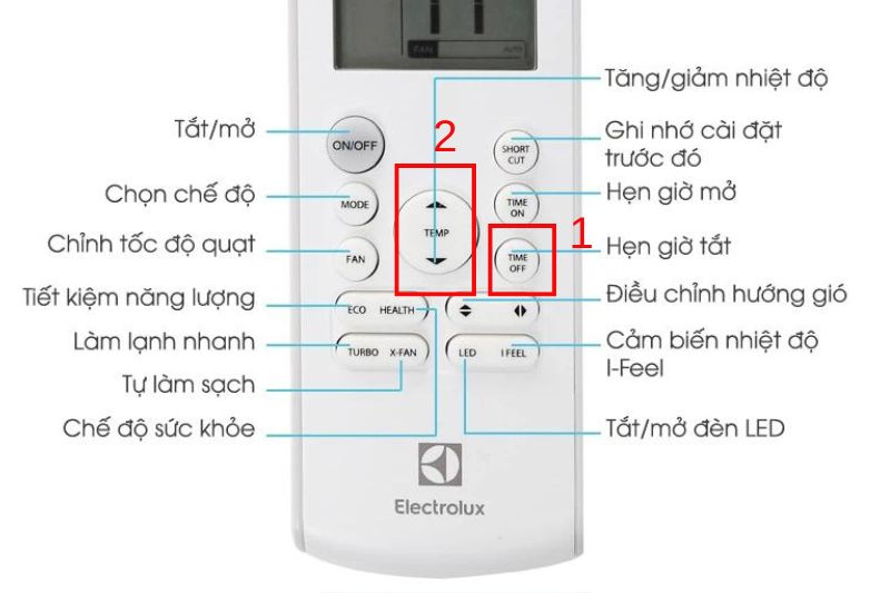 hẹn giờ tắt electrolux