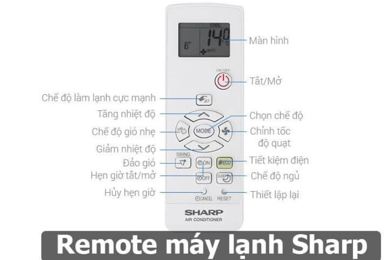 remote máy điều hòa sharp