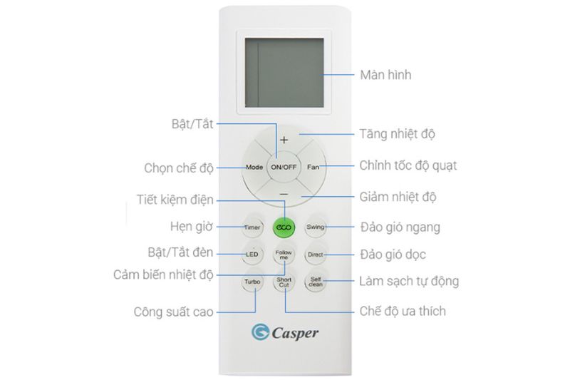 remote máy lạnh casper